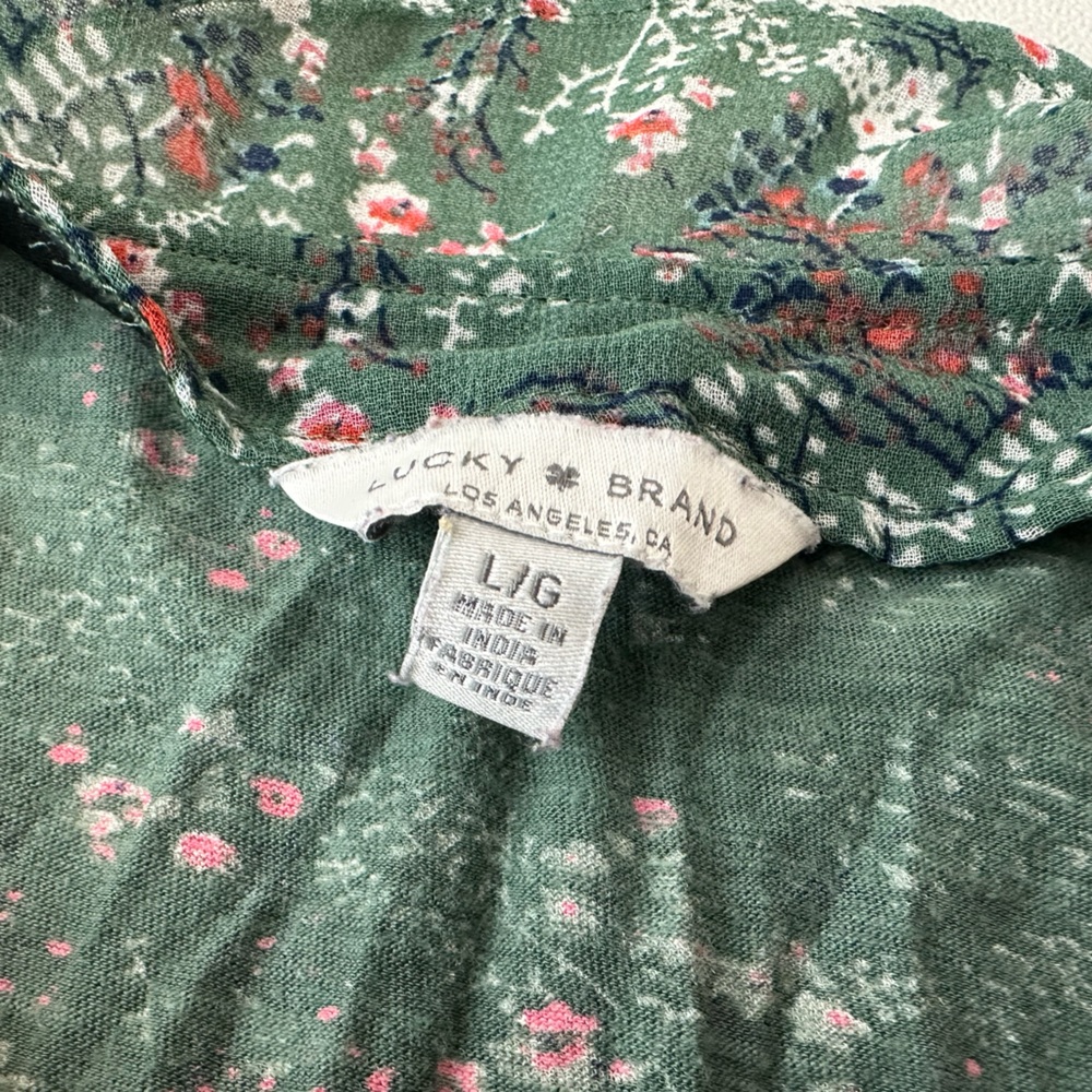 Lucky Brand Ruffle Floral Print Sleeveless Blouse - Picture 5 of 6